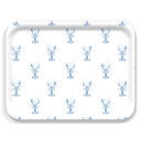 Blue Lobster birchwood decorative serving tray large 16.5x12.5 inch by Sara Fitz - Trays4Us