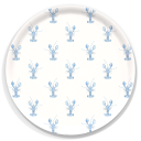 Blue Lobster birchwood decorative serving tray round 15.7 inch by Sara Fitz - Trays4Us