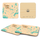Boundary Waters MN birchwood 4x4 inch decorative coaster set by Lakebound - Trays4Us