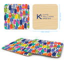 Fish Buoys birchwood 4x4 inch decorative coaster set by Kate Nelligan - Trays4Us
