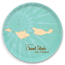 Channel Islands CA birchwood decorative serving tray round 15.7 inch by Lakebound - Trays4Us