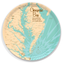 Chesapeake Bay DE VA MD birchwood decorative serving tray round 15.7 inch by Lakebound - Trays4Us