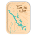 Chetek Chain of Lakes WI birchwood decorative serving tray medium 11x8 inch by Lakebound - Trays4Us