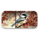 Chickadee birchwood decorative serving tray Small 11x5 inch by Alyssa Watters - Trays4Us