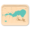 Clear Lake IA birchwood decorative serving tray large 16.5x12.5 inch by Lakebound - Trays4Us