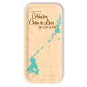 Coldwater Chain of Lakes MI birchwood decorative serving tray Small 11x5 inch by Lakebound - Trays4Us
