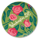 DC Roses birchwood decorative serving tray round 15.7 inch by Ale Rodriguez-Gitler - Trays4Us