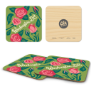 DC Roses birchwood 4x4 inch decorative coaster set by Ale Rodriguez-Gitler - Trays4Us