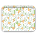 Daffodil birchwood decorative serving tray large 16.5x12.5 inch by Sara Fitz - Trays4Us