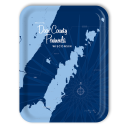 Door County Peninsula WI - navy birchwood decorative serving tray large 16.5x12.5 inch by Lakebound - Trays4Us