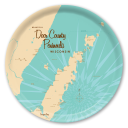 Door County Peninsula WI birchwood decorative serving tray round 15.7 inch by Lakebound - Trays4Us
