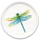 Dragonfly birchwood decorative serving tray round 15.7 inch by Valerie Paul - Trays4Us