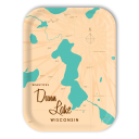 Duun Lake WI birchwood decorative serving tray medium 11x8 inch by Lakebound - Trays4Us