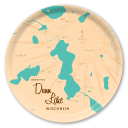 Duun Lake WI birchwood decorative serving tray round 15.7 inch by Lakebound - Trays4Us