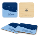 El Salvador Navy birchwood 4x4 inch decorative coaster set by Lakebound - Trays4Us