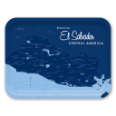 El Salvador Navy birchwood decorative serving tray large 16.5x12.5 inch by Lakebound - Trays4Us