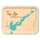Fish Lake MN birchwood decorative serving tray large 16.5x12.5 inch by Lakebound - Trays4Us