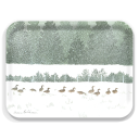 Geese Snow birchwood decorative serving tray large 16.5x12.5 inch by Anne Kilham - Trays4Us