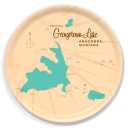 Georgetown Lake MT birchwood decorative serving tray round 15.7 inch by Lakebound - Trays4Us