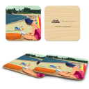 Good Book Beach birchwood 4x4 inch decorative coaster set by Alan Claude - Trays4Us