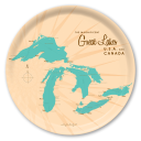 Great Lakes birchwood decorative serving tray round 15.7 inch by Lakebound - Trays4Us
