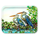 Great Blue Herons birchwood decorative serving tray large 16.5x12.5 inch by Donna Elias - Trays4Us
