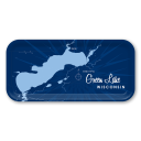 Green Lake WI - navy birchwood decorative serving tray Small 11x5 inch by Lakebound - Trays4Us