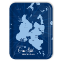 Gun Lake MI Navy birchwood decorative serving tray large 16.5x12.5 inch by Lakebound - Trays4Us