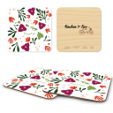 Hawaii Fresh birchwood 4x4 inch decorative coaster set by Jennifer Smelker - Trays4Us