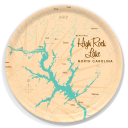 High Rock Lake NC birchwood decorative serving tray round 15.7 inch by Lakebound - Trays4Us