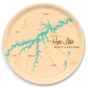 Hyco Lake NC birchwood decorative serving tray round 15.7 inch by Lakebound - Trays4Us