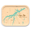 Hyco Lake NC birchwood decorative serving tray medium 11x8 inch by Lakebound - Trays4Us