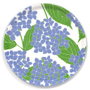 Hydrangea birchwood decorative serving tray round 15.7 inch by Kate Nelligan - Trays4Us