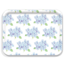 Hydrangea birchwood decorative serving tray large 16.5x12.5 inch by Sara Fitz - Trays4Us