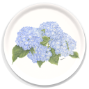 Hydrangea Cluster birchwood decorative serving tray round 15.7 inch by Betsy Barry - Trays4Us