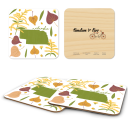 Nebraska Fresh birchwood 4x4 inch decorative coaster set by Jennifer Smelker - Trays4Us