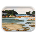 Island Lighthouse birchwood decorative serving tray medium 11x8 inch by Janet E. Cook - Trays4Us