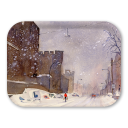 January Snow birchwood decorative serving tray medium 11x8 inch by Clement DaVinci - Trays4Us