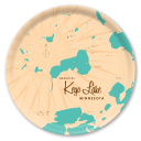 Kego Lake MN birchwood decorative serving tray round 15.7 inch by Lakebound - Trays4Us