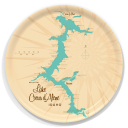 Lake Coeur d'Alene ID birchwood decorative serving tray round 15.7 inch by Lakebound - Trays4Us