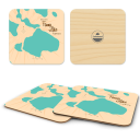 Lake Fanny FL birchwood 4x4 inch decorative coaster set by Lakebound - Trays4Us