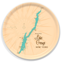 Lake George NY birchwood decorative serving tray round 15.7 inch by Lakebound - Trays4Us