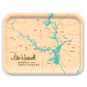Lake Hartwell GA birchwood decorative serving tray large 16.5x12.5 inch by Lakebound - Trays4Us