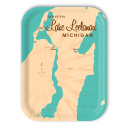 Lake Leelanau MI birchwood decorative serving tray medium 11x8 inch by Lakebound - Trays4Us