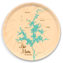 Lake Martin AL birchwood decorative serving tray round 15.7 inch by Lakebound - Trays4Us