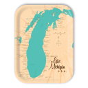 Lake Michigan MI birchwood decorative serving tray medium 11x8 inch by Lakebound - Trays4Us