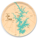 Lake Norman NC birchwood decorative serving tray round 15.7 inch by Lakebound - Trays4Us