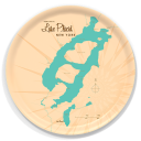 Lake Placid NY birchwood decorative serving tray round 15.7 inch by Lakebound - Trays4Us