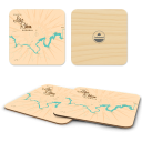 Lake Rabun GA birchwood 4x4 inch decorative coaster set by Lakebound - Trays4Us