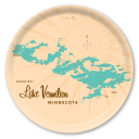 Lake Vermilion MN birchwood decorative serving tray round 15.7 inch by Lakebound - Trays4Us